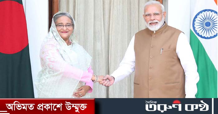 বাংলাদেশের প্রধানমন্ত্রী শেখ হাসিনা ও ভারতের প্রধানমন্ত্রী নরেন্দ্র মোদি